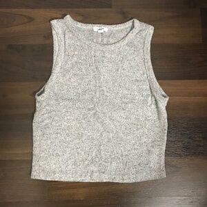 Ardene Super Soft Cozy Muscle Tee Tank Top Blouse Charcoal Grey Round Neckline